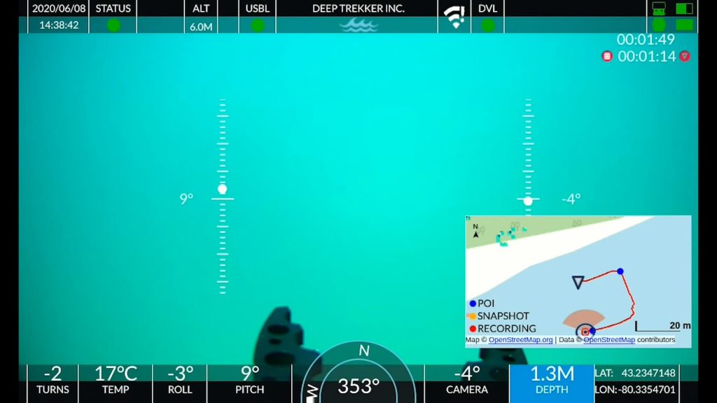 Positionnement sous marin rov deep trekker DTG3 USBL