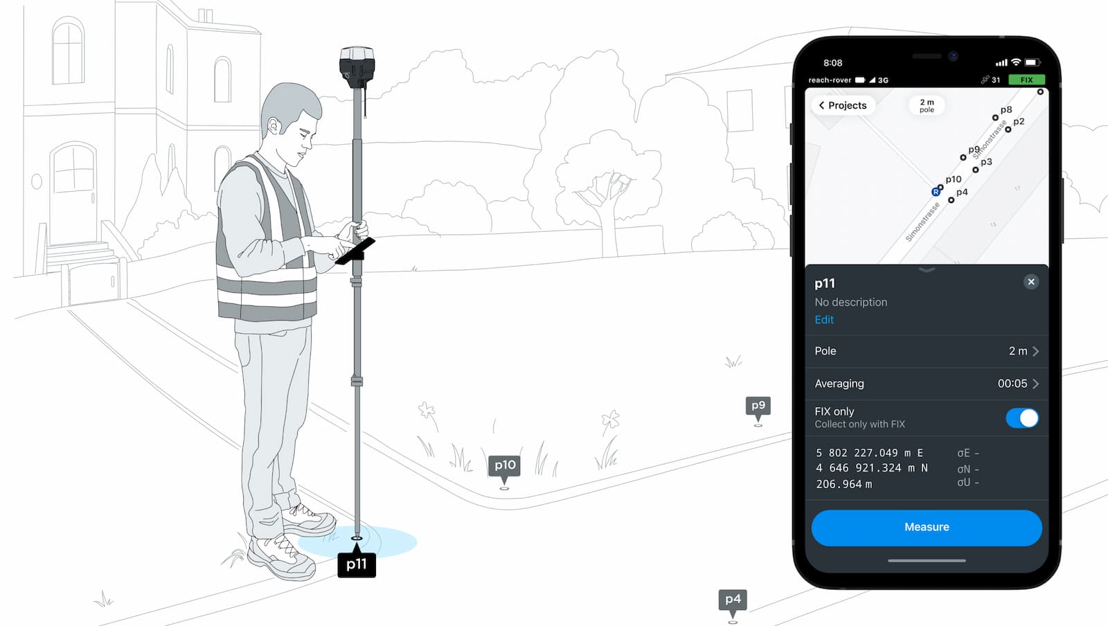 Station GNSS de géomètre Emlid Reach RX - Escadrone