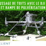 Démoussage de toits avec drone DJI M350 et rampe de pulvérisation