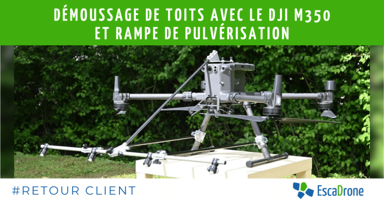 Lire la suite à propos de l’article Démoussage de toits avec drone DJI M350 et rampe de pulvérisation